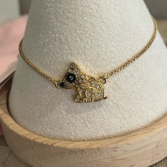 Kate Spade Gold Tone Milo Dog Adjustable Bracelet new with dust bag - Picture 3 of 4